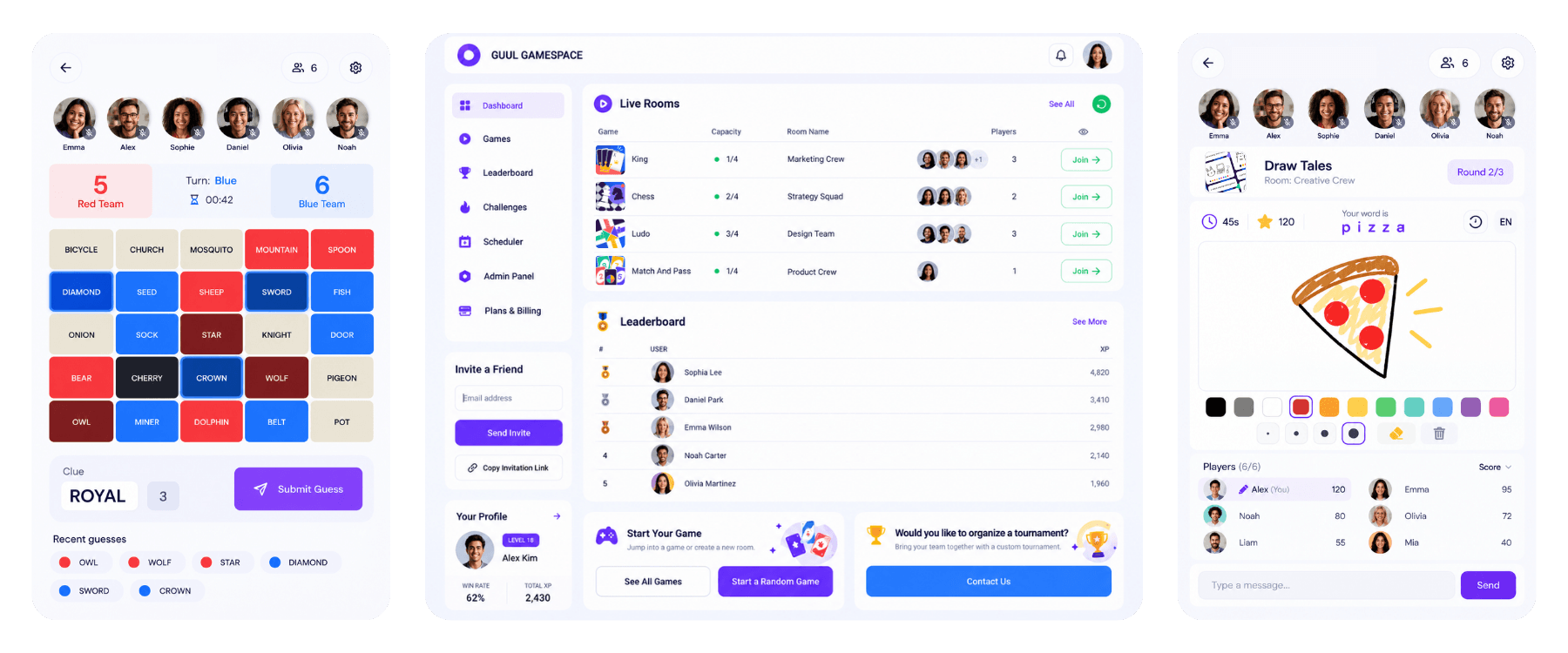 A branded Gamespace with games, challenges and a leaderboard